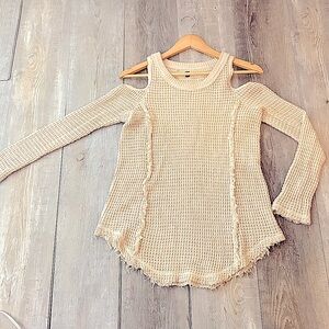 FP Cream Waffle Knit Sweater